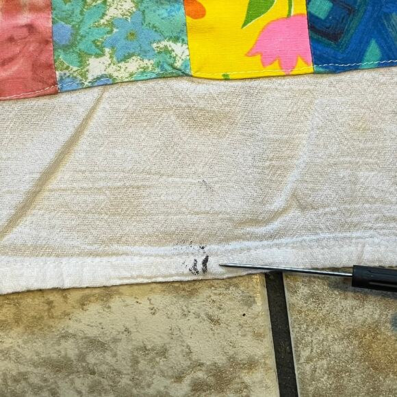 Handmade Patchwork Tea Towels Snail Pinwheel Applique Oversized Cotton Set 2 - Picture 7 of 11